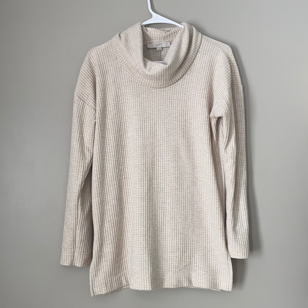 Loft. Long sleeve cowl neck top. Light weight.